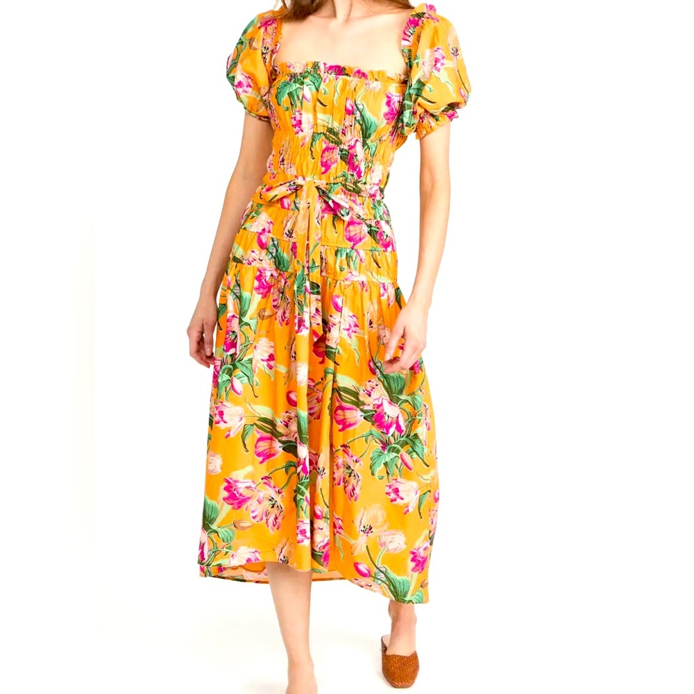 Women’s yellow floral dress